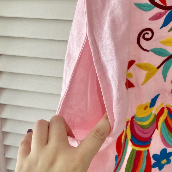 Ivy Jane Sister Mary Light Pink Linen Embroidered Dress - Picture 4 of 9